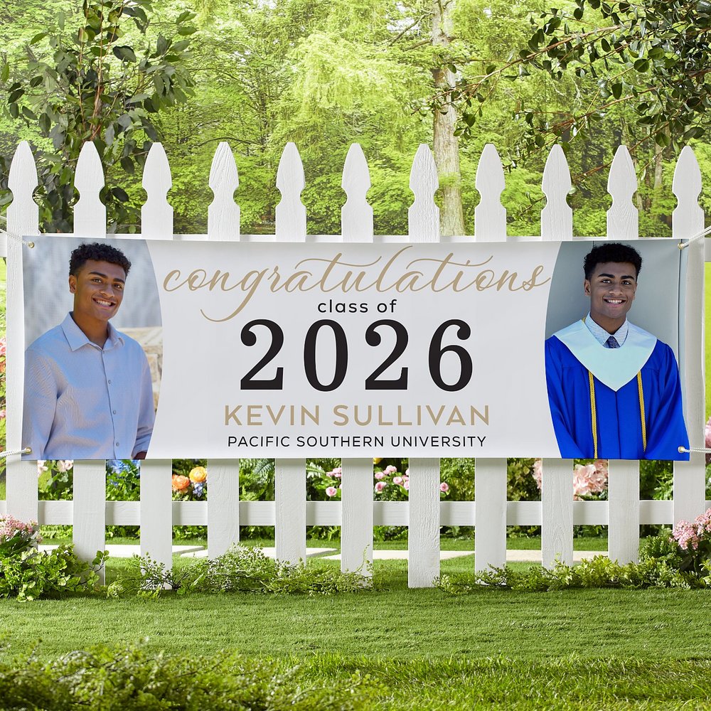Golden Graduation Photo Banner