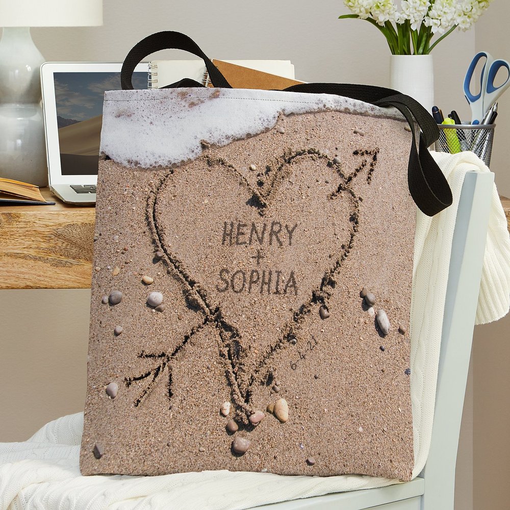 Heart in Sand Wedding Tote