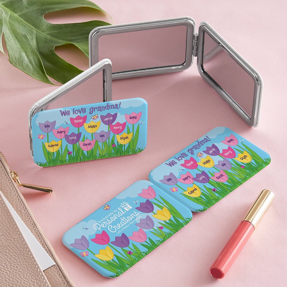 Tulip Garden Purse Mirror