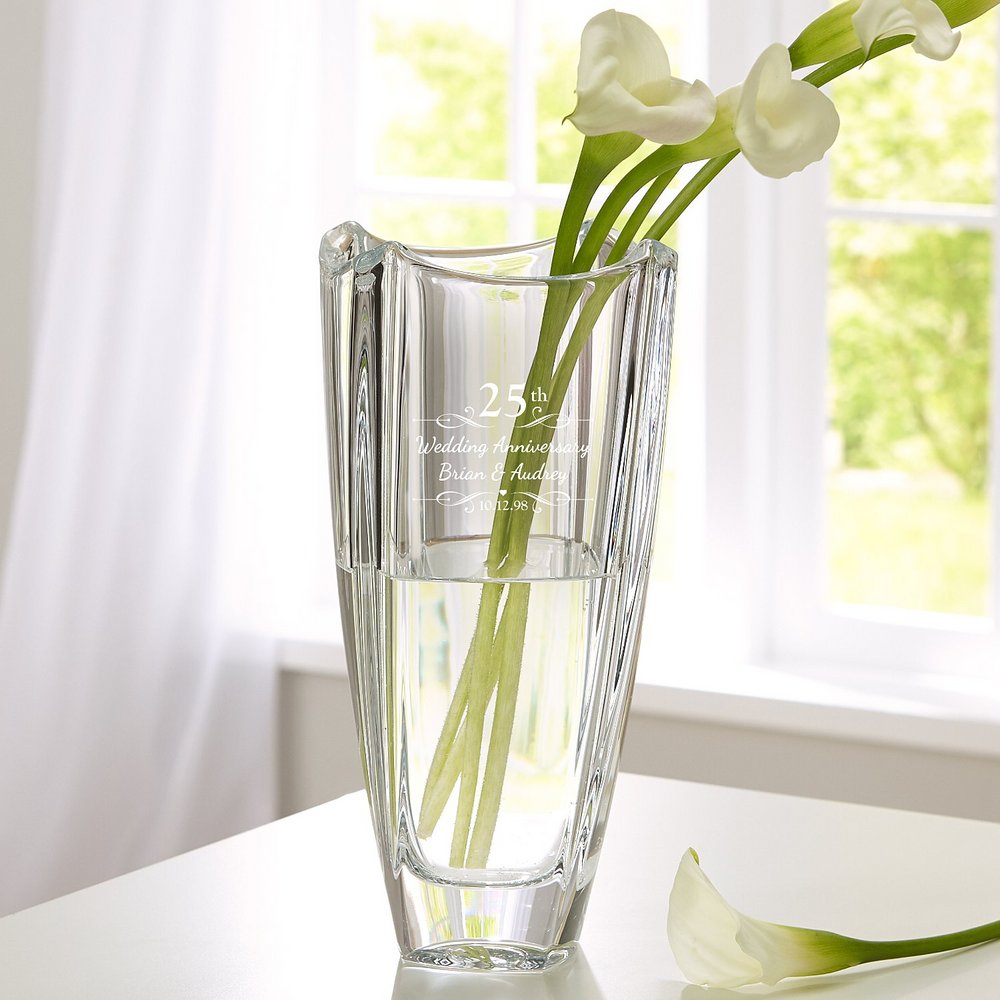 Galway Crystal Engraved Anniversary Vase