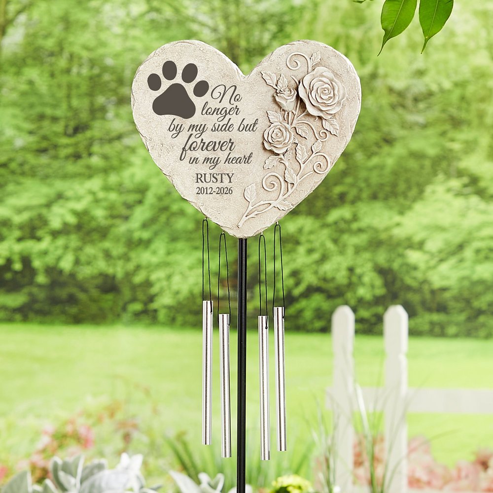 Pawprints On My Heart Garden Wind Chime