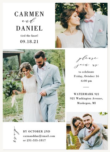 Traditional Trio Wedding Announcements