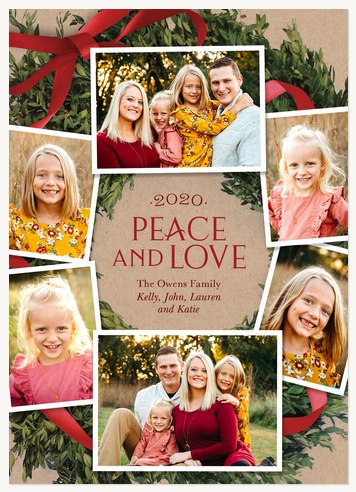 Boxwood Wreath Photo Holiday Cards