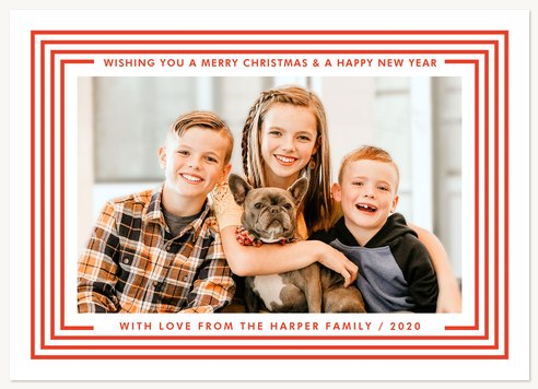 Candycane Frame Personalized Holiday Cards