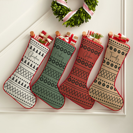 Boho Xmas Personalized Stockings