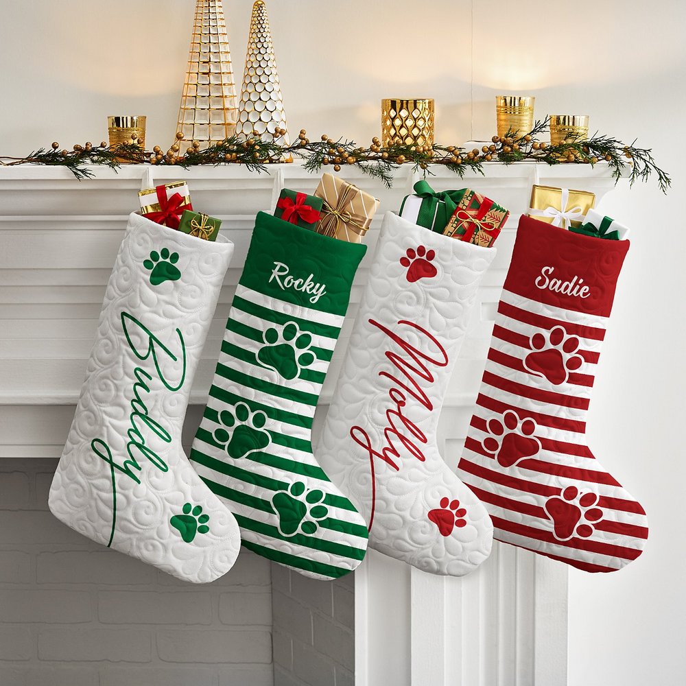 Pet Pawprints Quilted Stocking