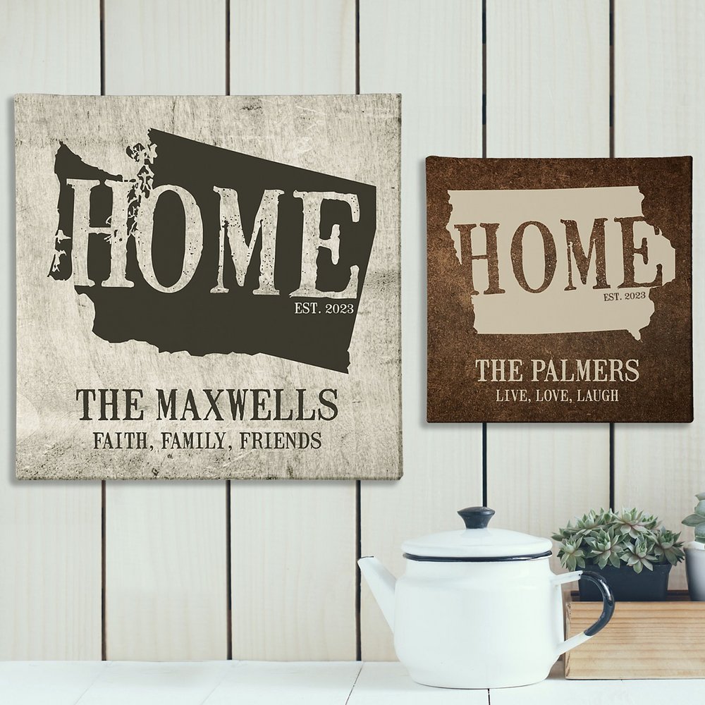 Hometown State Personalized Canvas