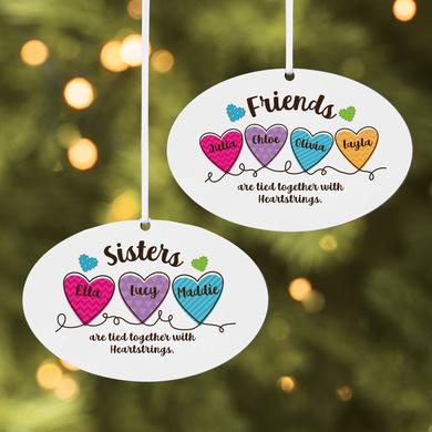 Siblings and Friends Heartfelt Personalized Oval Ornament