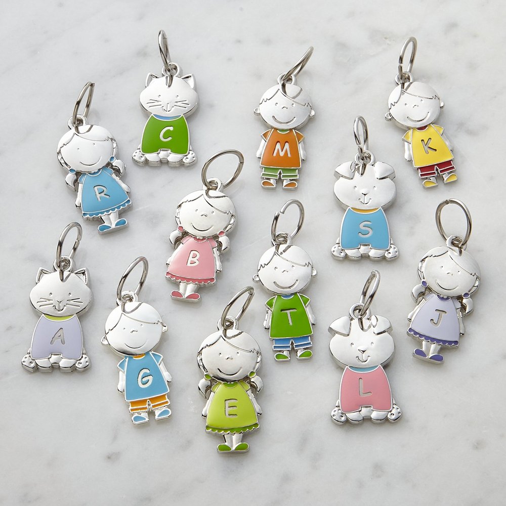 Playful Hearts Character Charm Personalized Key Ring Additional Charms