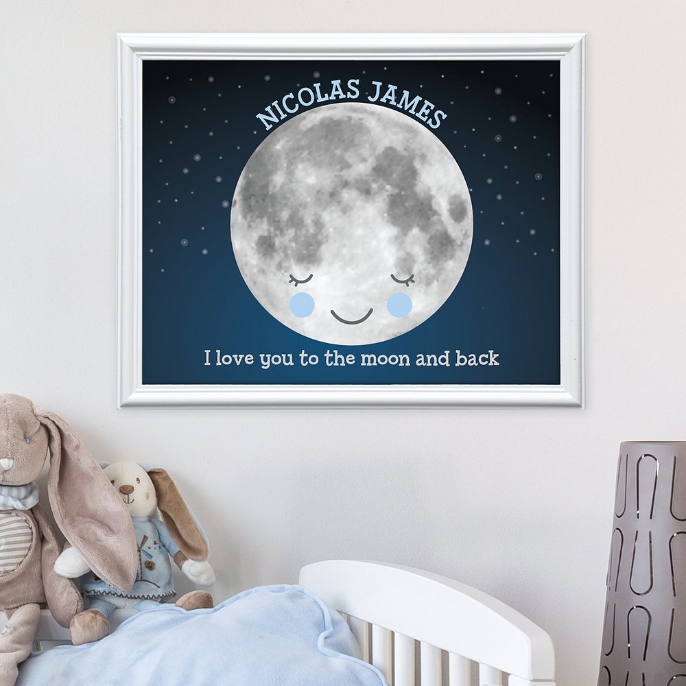 Adore You To The Moon Personalized Framed Print