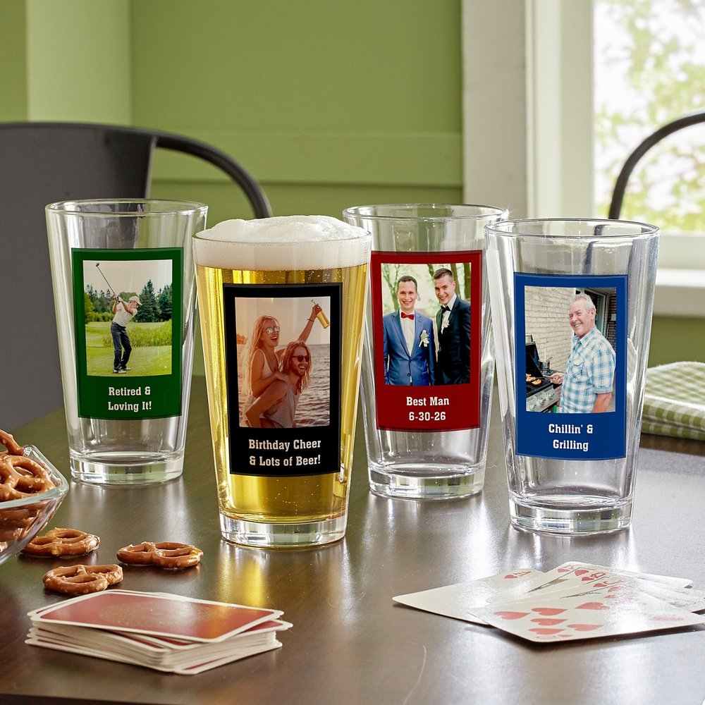 Personalized Photo Message Pint Beer Glass