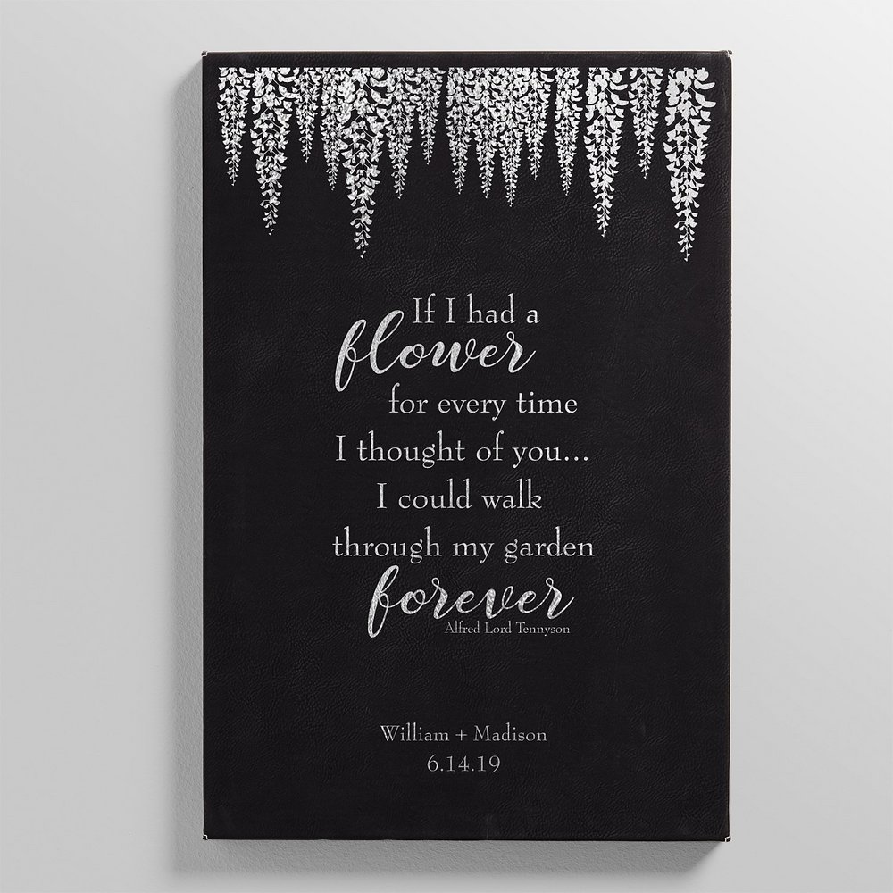 Stroll Through My Garden Personalized Faux Leather Wall Art