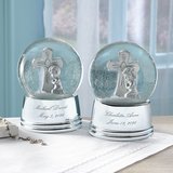Silver Cross Keepsake Personalized Snow Globe