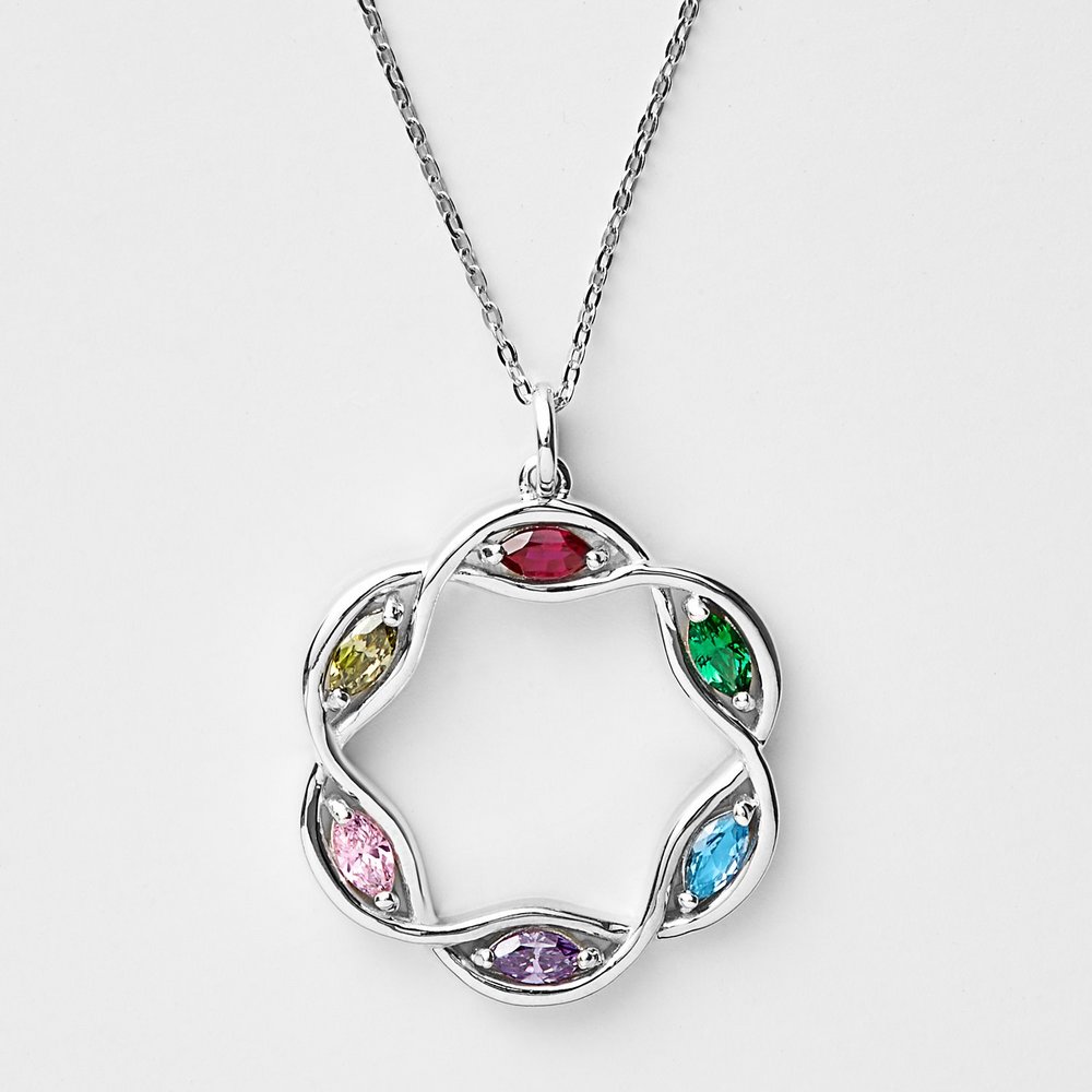 Our Family Tree Personalized Birthstone Pendant - 5 Stones