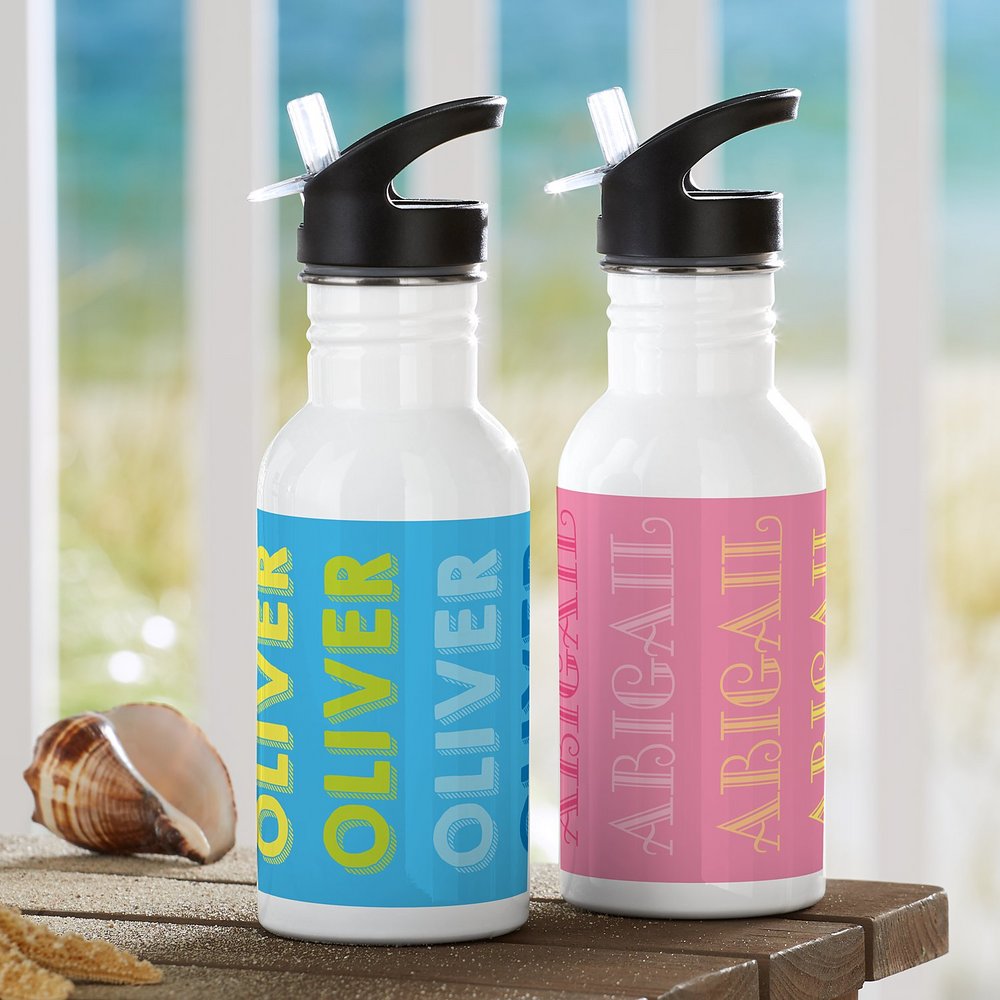 Vibrant Name Personalized Water Bottle