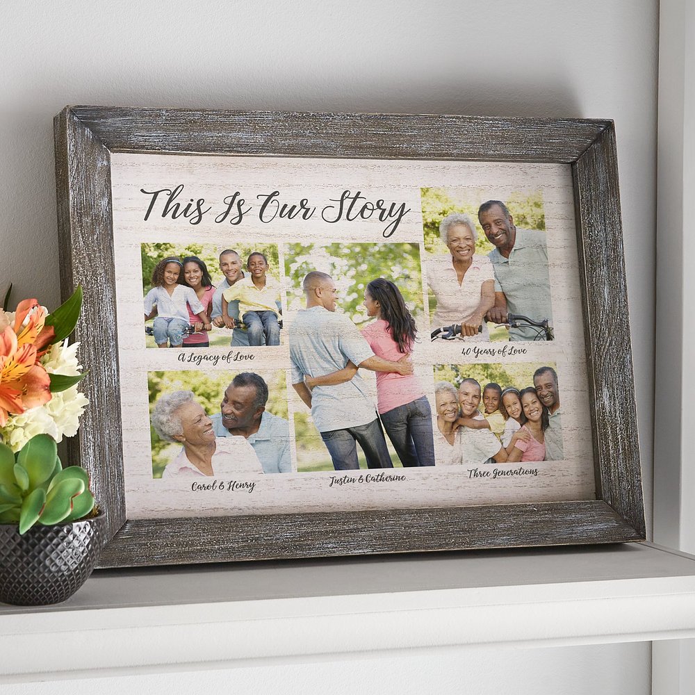 Our Story Rustic Barnwood Personalized Framed Art