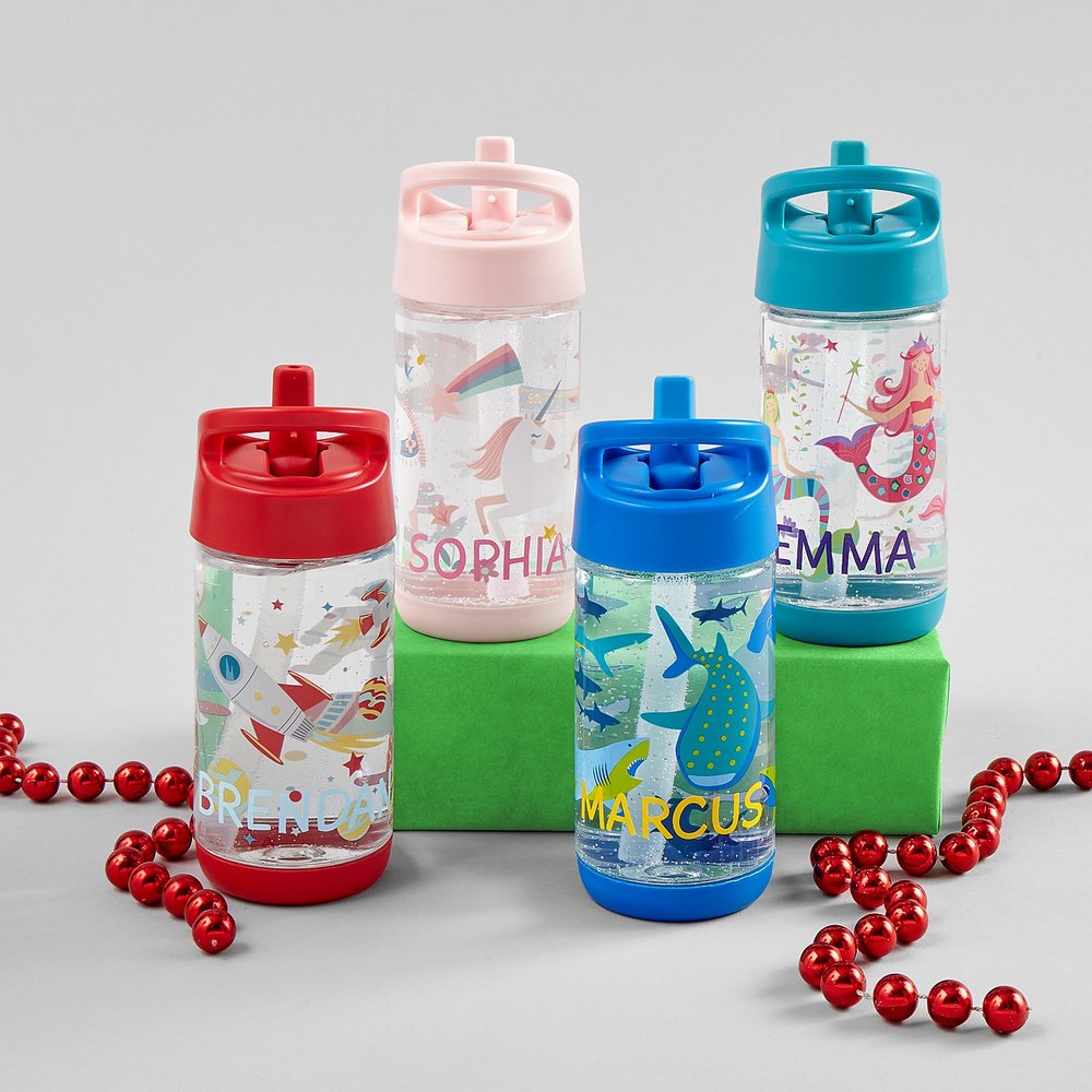 Stephen Joseph® Whimsical Friends Personalized Flip Top Water Bottles