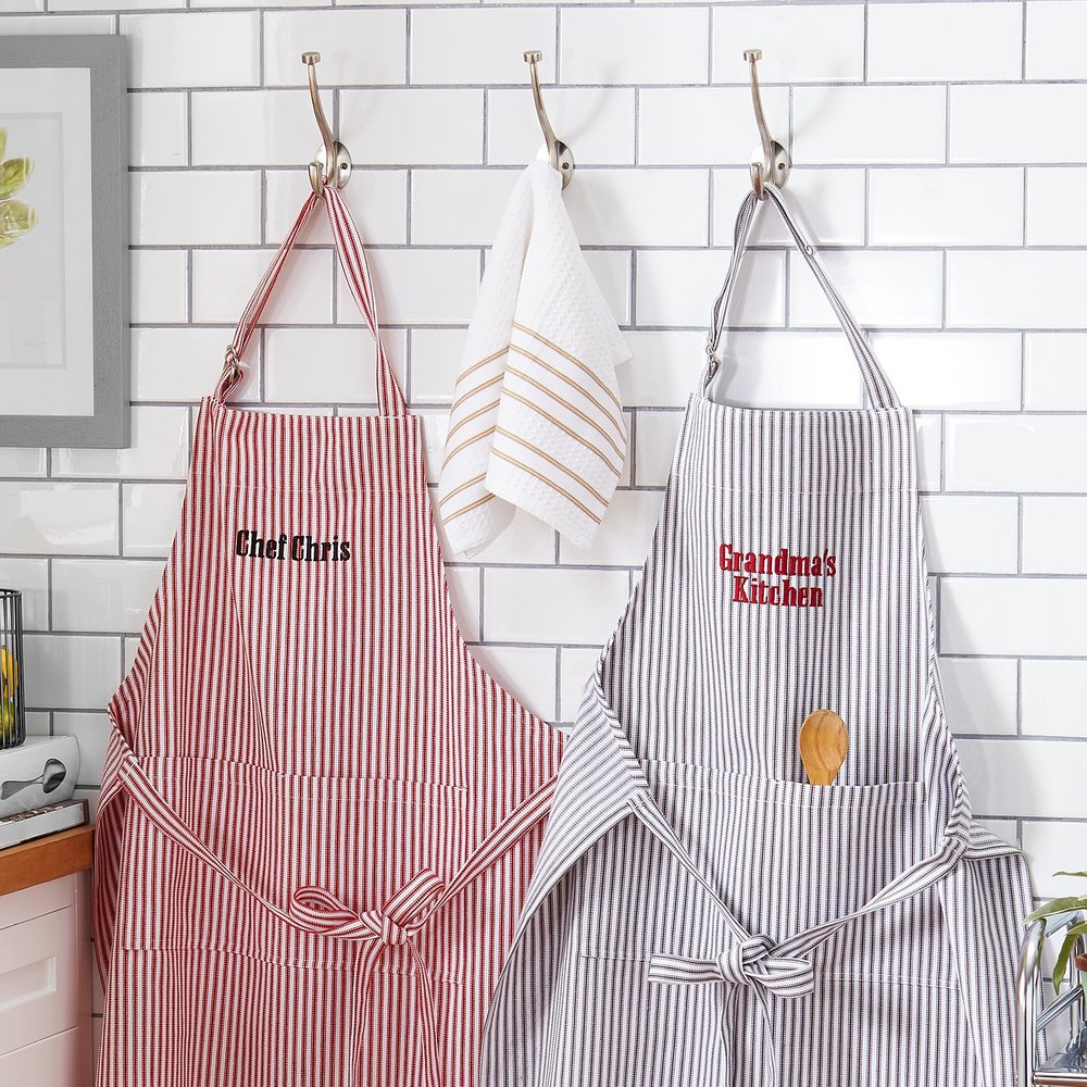 Timeless Striped Personalized Kitchen Apron
