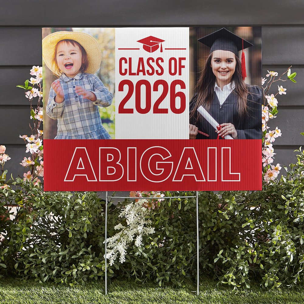 Growing Success! Personalized Graduation Photo Yard Sign
