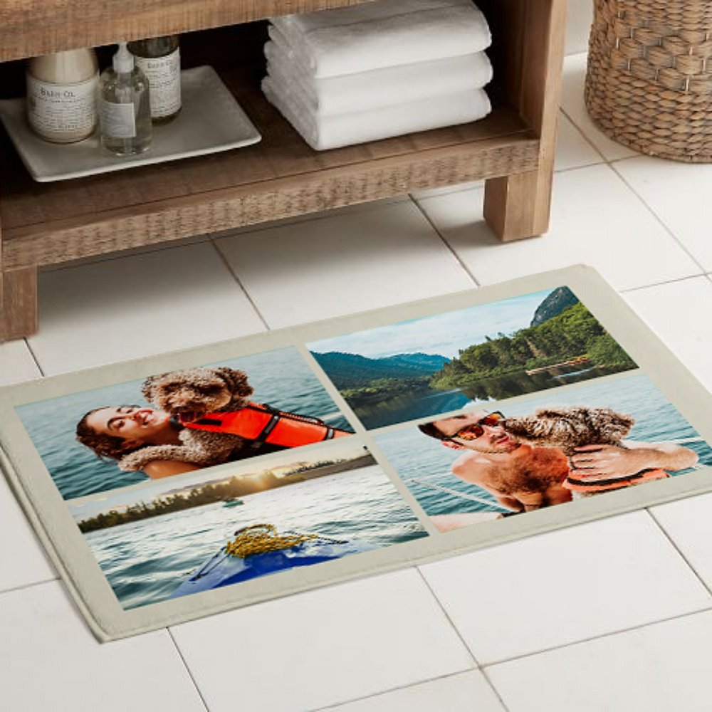 Captured Memories Photo Tile Personalized Bath Mat