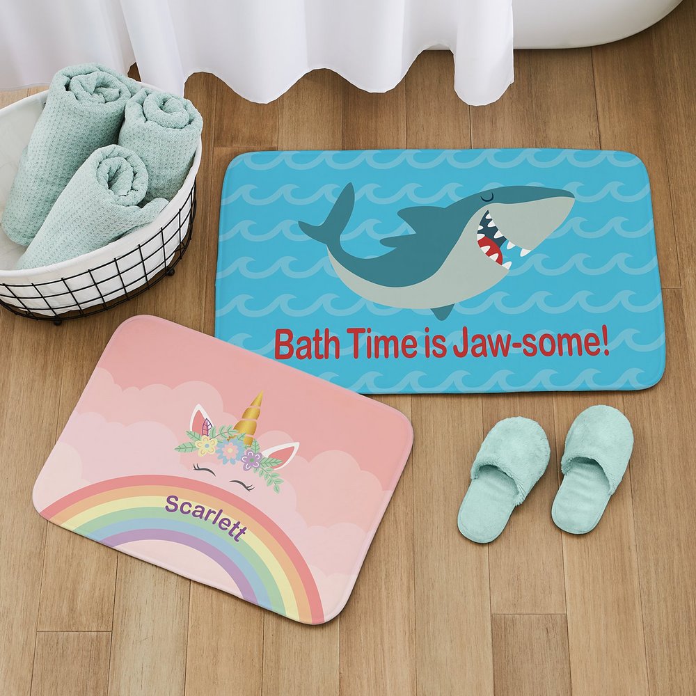 Playful Bathtime Personalized Bath Mat