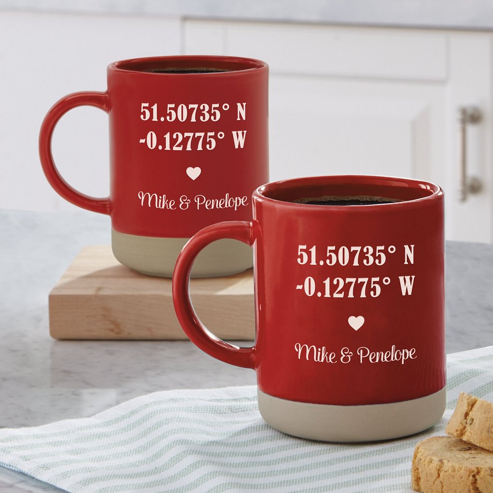 Together Forever Personalized Coordinates Mug Set