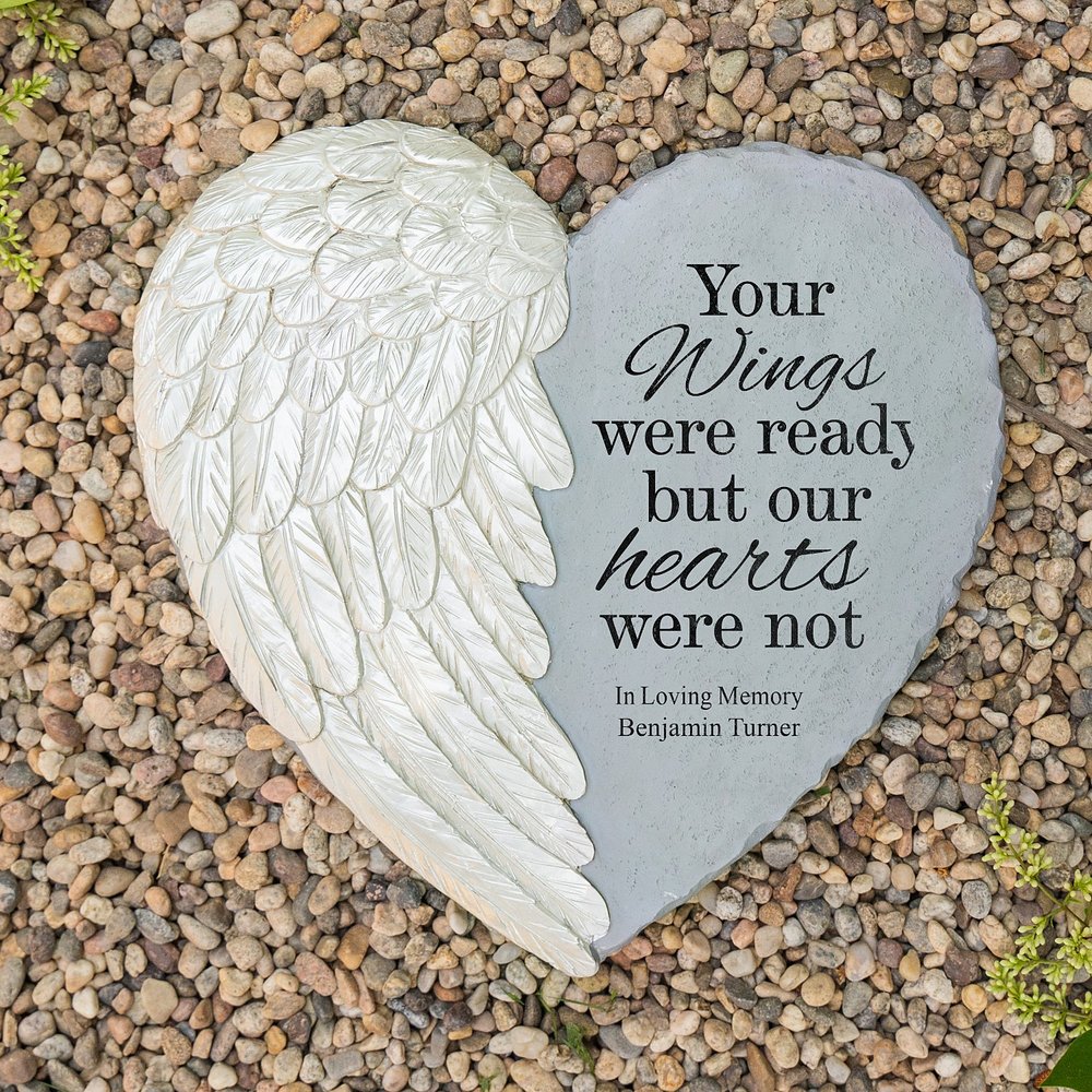 Wings Of Love Memorial Personalized Garden Stone