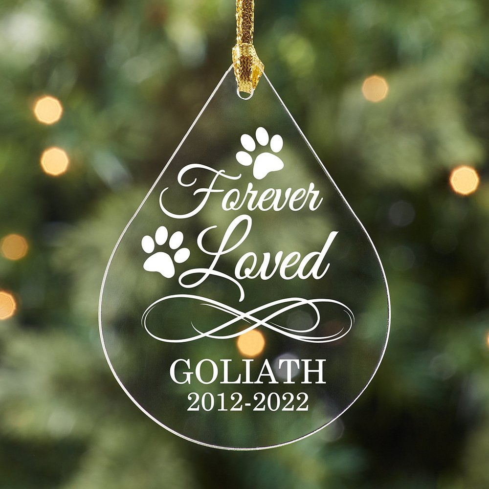 Pawprints Pet Memorial Personalized Ornament
