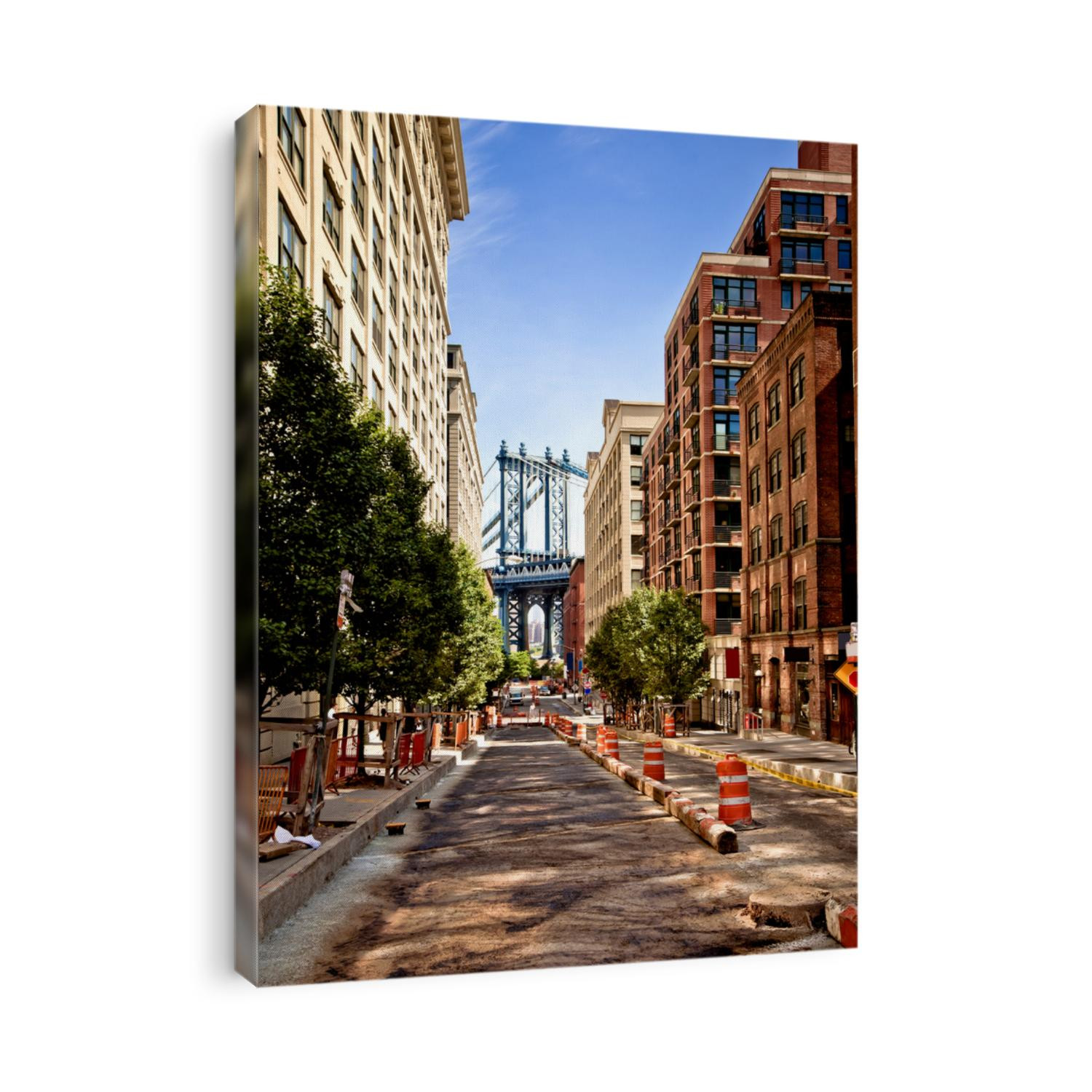 Manhattan bridge,view from Washington street, Brooklyn,  New york