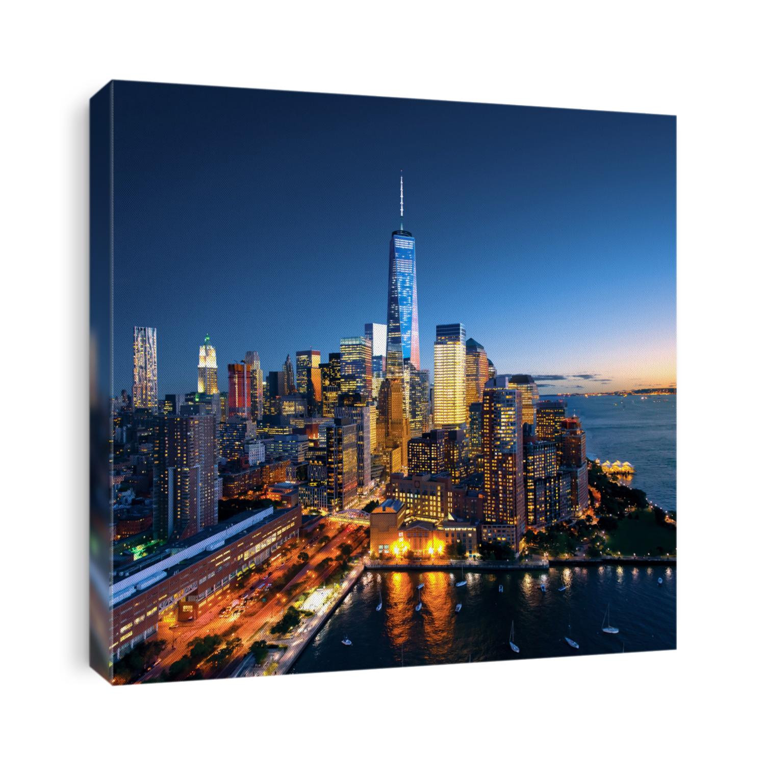 New York City - beautiful colorful sunset over manhattan
