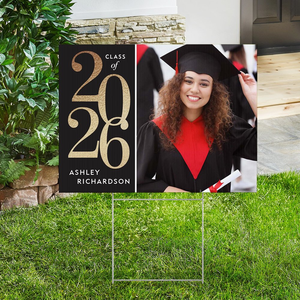 Brilliant Year Graduate Personalized Photo Yard Sign