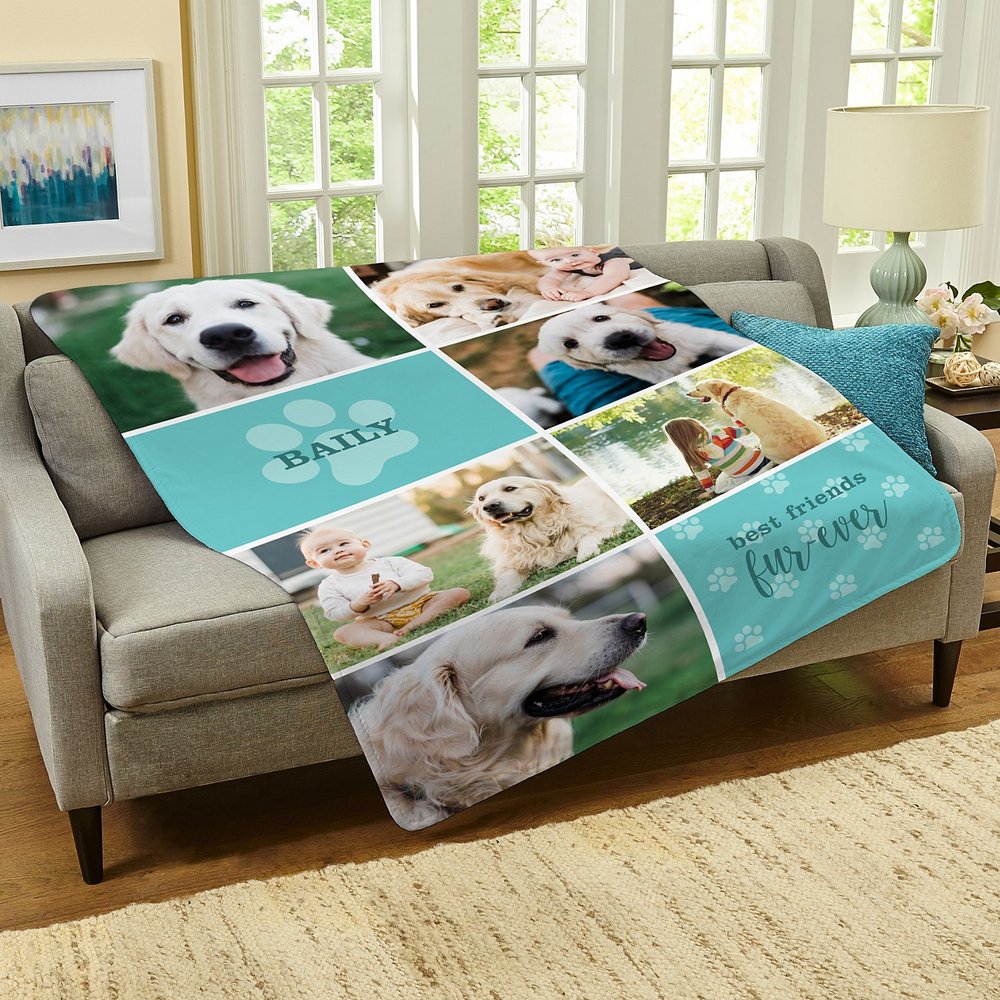 Furry Companions Personalized Portrait Blanket
