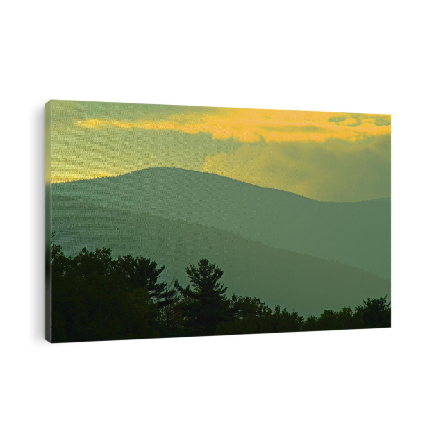 Hazy summer catskill mountains