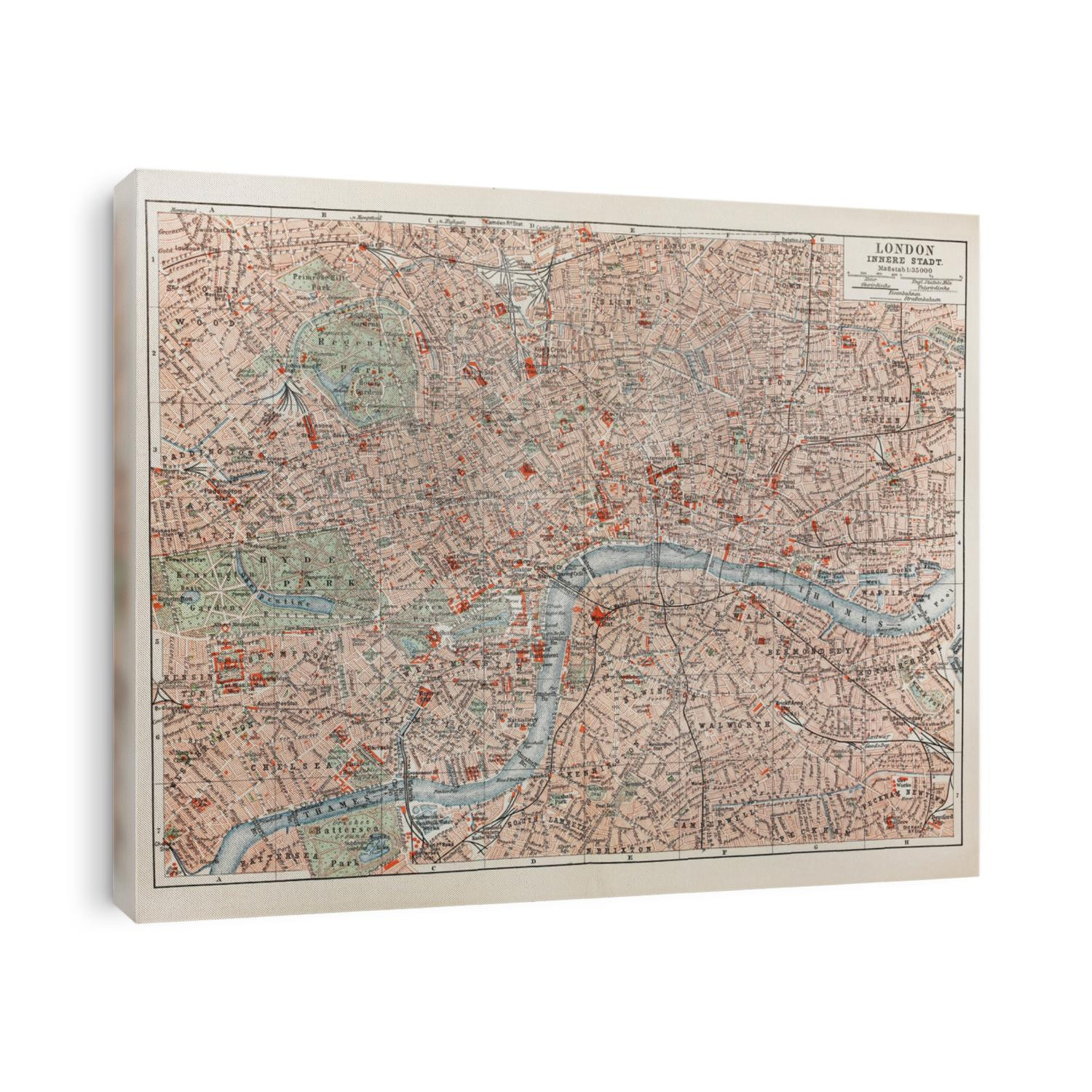 19th century old map of London