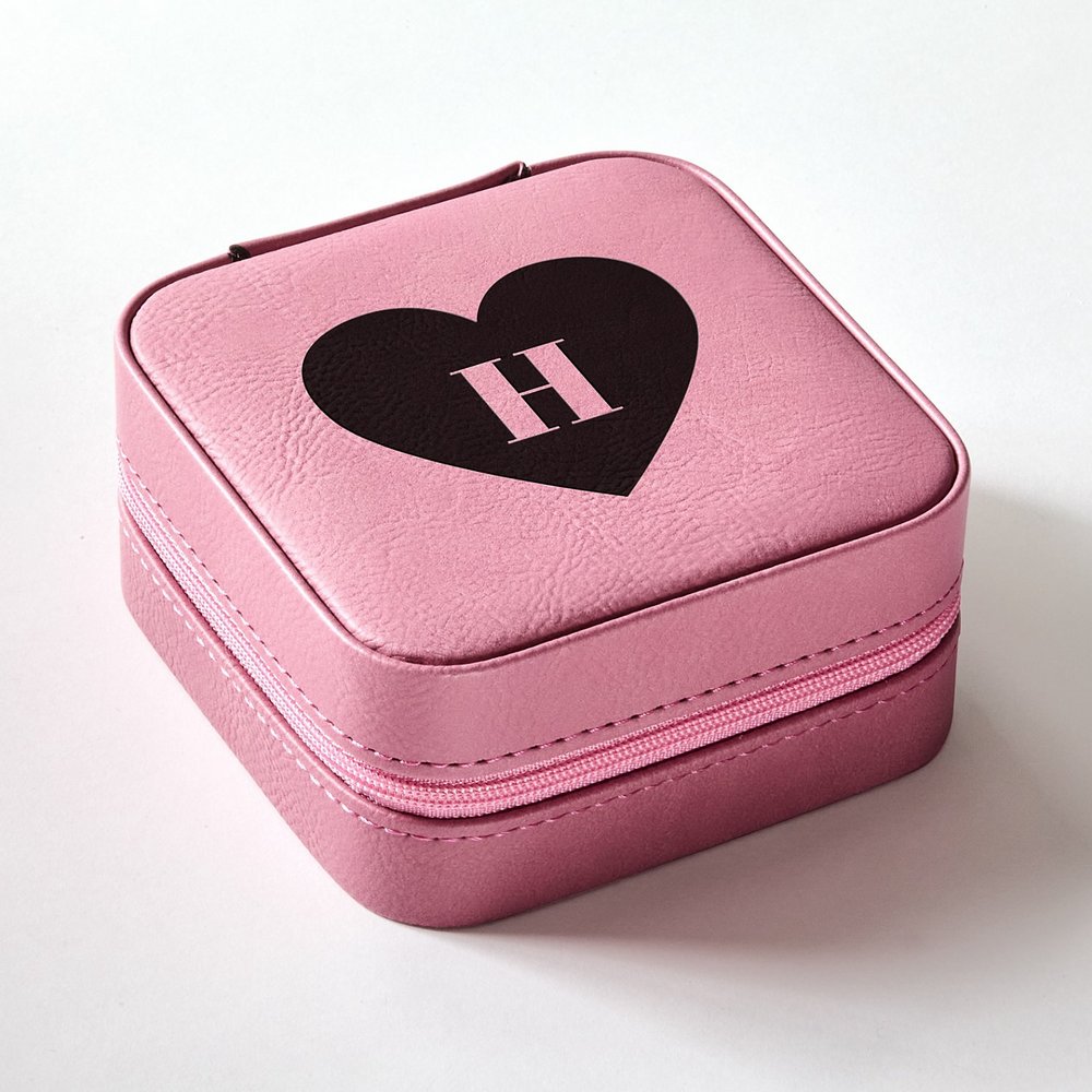 Initial Heart Travel Jewelry Box