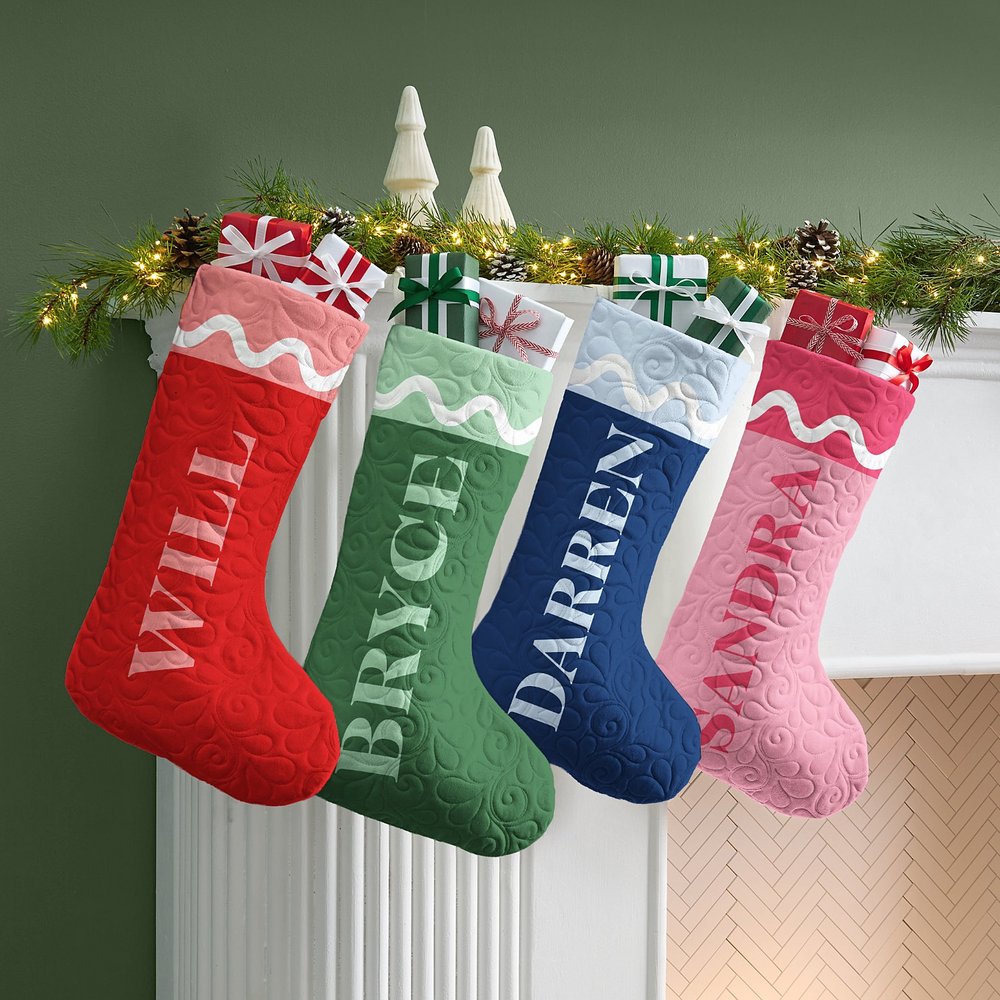 Bright Wave Quilted Stocking