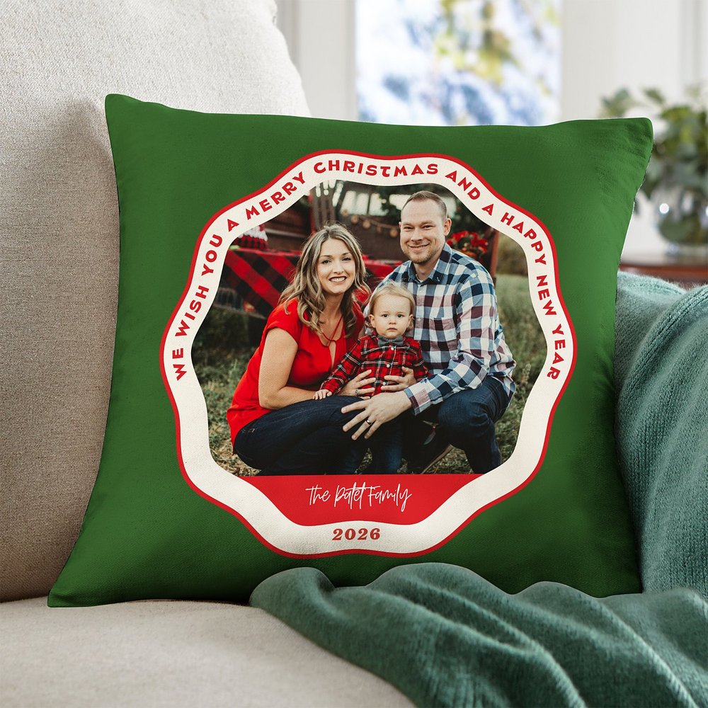 Holiday Wishes Photo Cushion