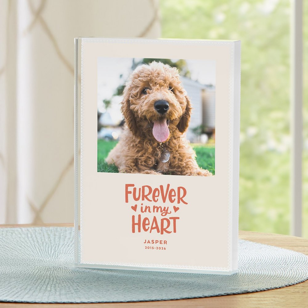 Furever In My Heart Photo Glass Block