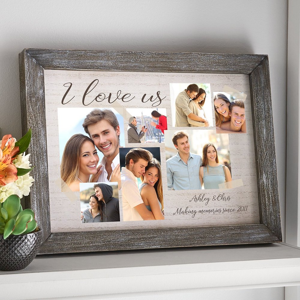 Timeless Memories Photo Personalized Barnwood Framed Art
