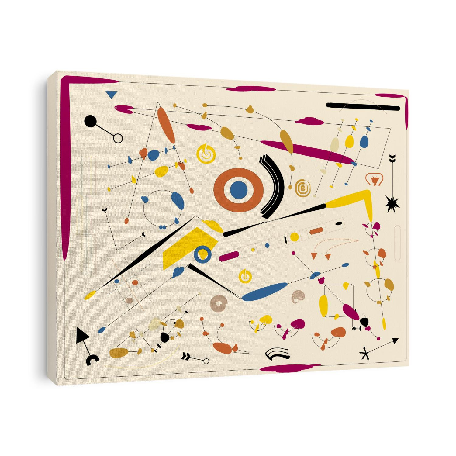 Abstract  beige background ,fancy  geometric and curved shapes , expressionism art style