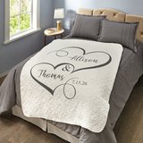 Twin Hearts United Personalized Quilted Throw