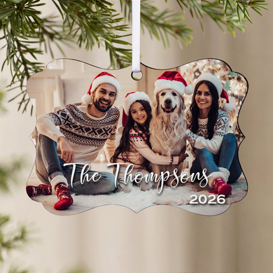 Cherished Moment Personalized Photo Scroll Ornament