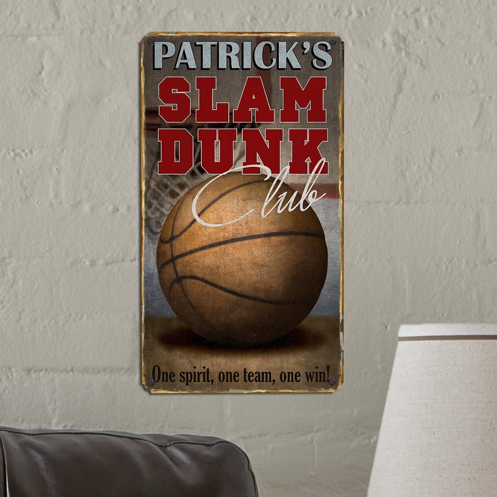 Swish Vintage Basketball Personalized Metal Sign