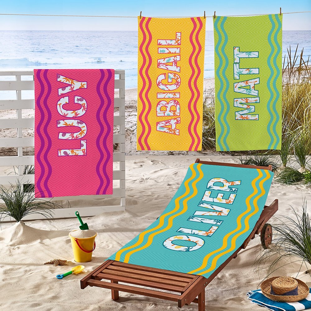 Bold Name Personalized Beach Towel