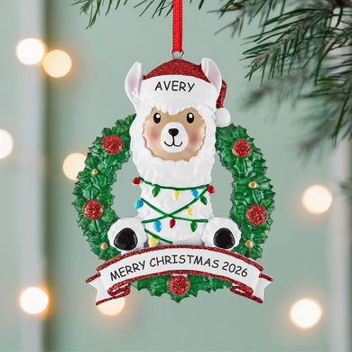 Festive Llama Personalized Ornament