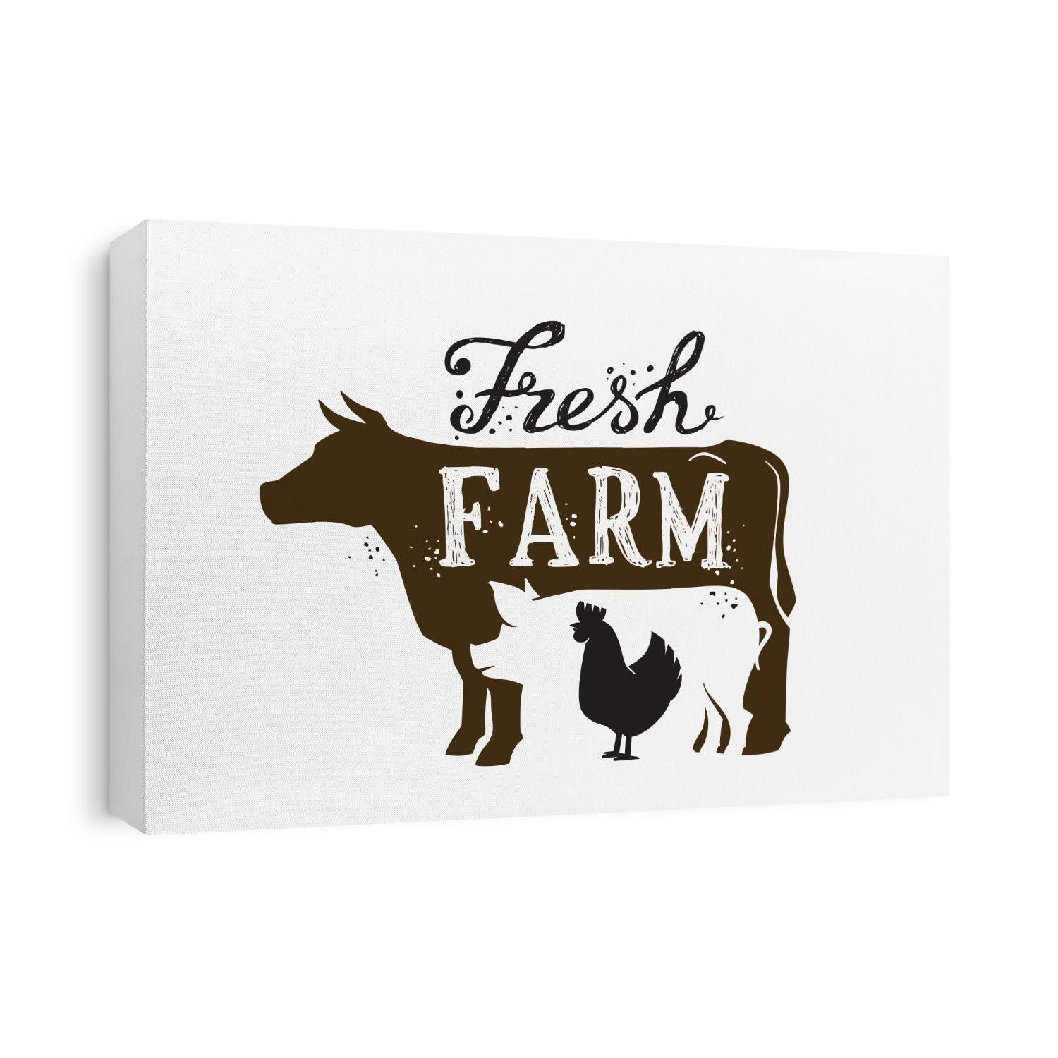 vector image of Farm Animal and text icon