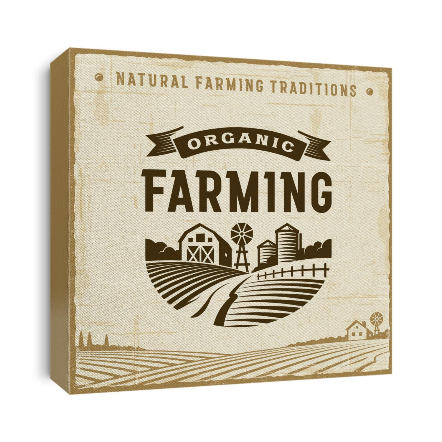 Vintage Organic Farming Label