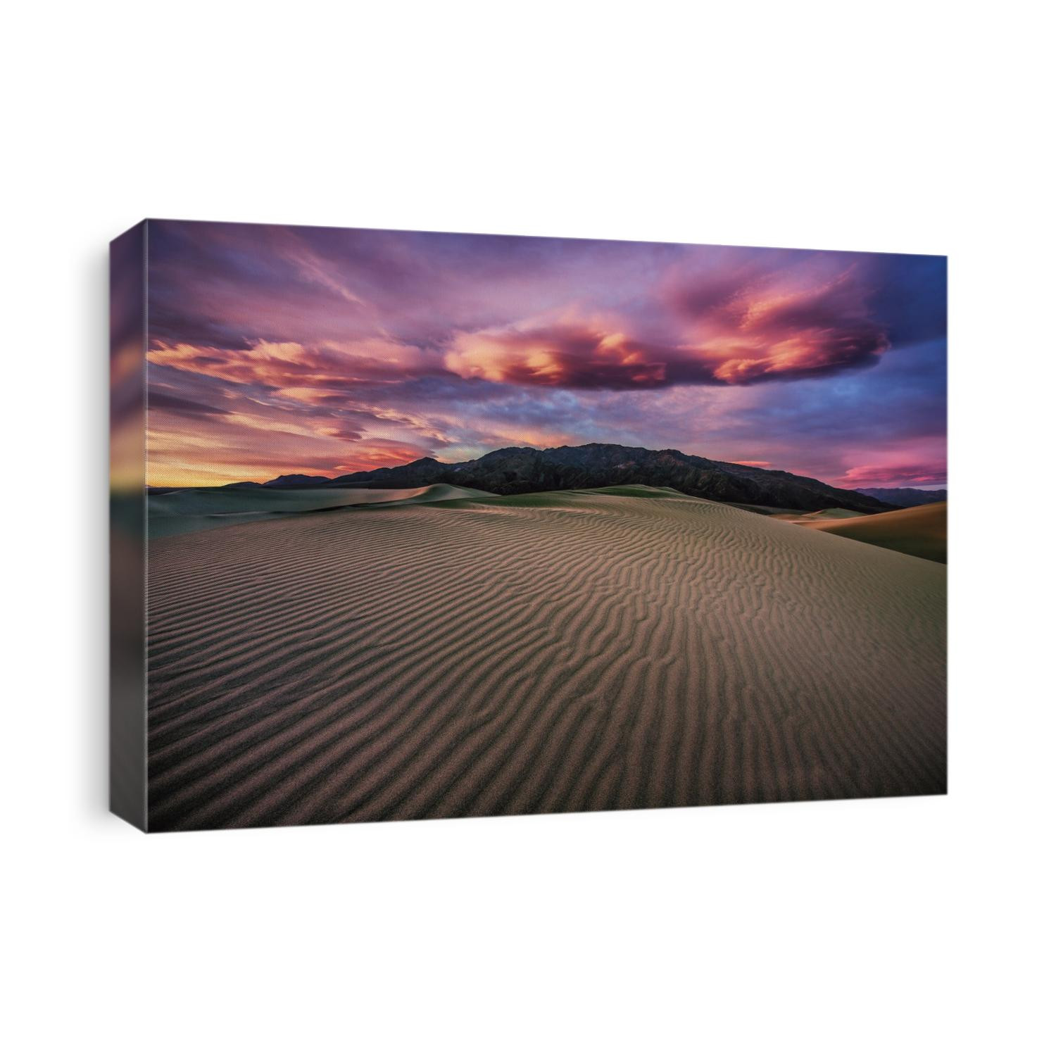Clouds at sunrise in the Mesquite Sand Dunes at Death Valley National Park