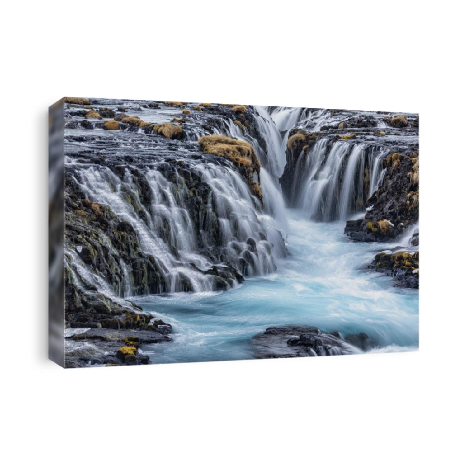 Bruarfoss waterfall in winter in Iceland