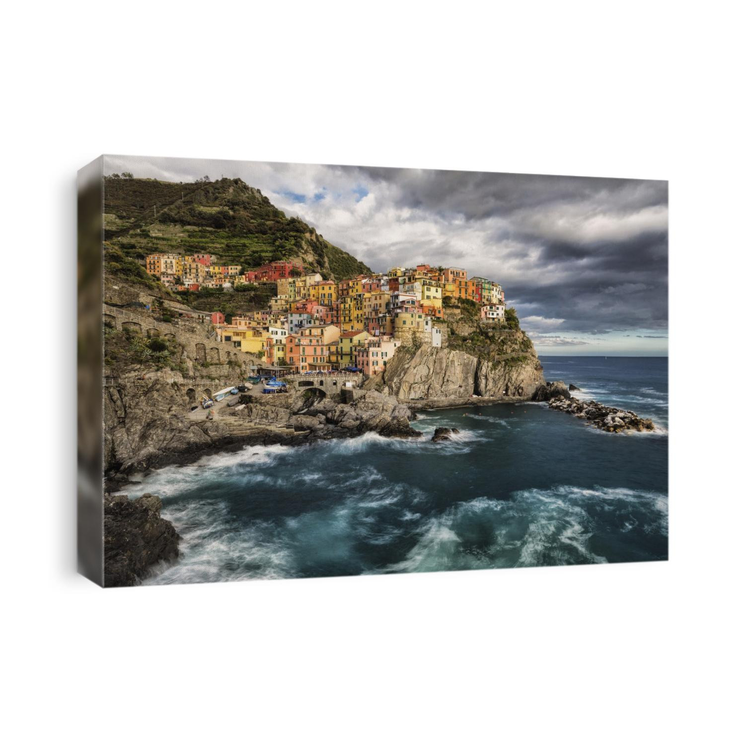 Manerola after dark in the Cinque Terre, Italy